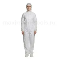 Комбинезон (костюм) защитный XXL 185 см. с капюшоном, на молнии, спанбонд
