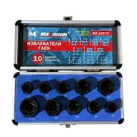 Набор экстракторов гаек HSS 10 предметов, 1.8 мм-10.19 мм, кейс, "MAXIMUM" MX 18570