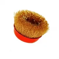 Щетка чашечная для УШМ 100 мм (4), латунированная, волнистая проволока